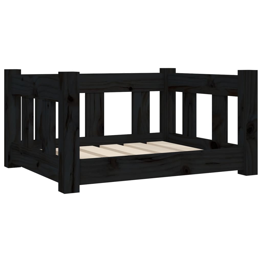 Cama de cachorro de pinheiro preto 55,5x45.5x28 cm