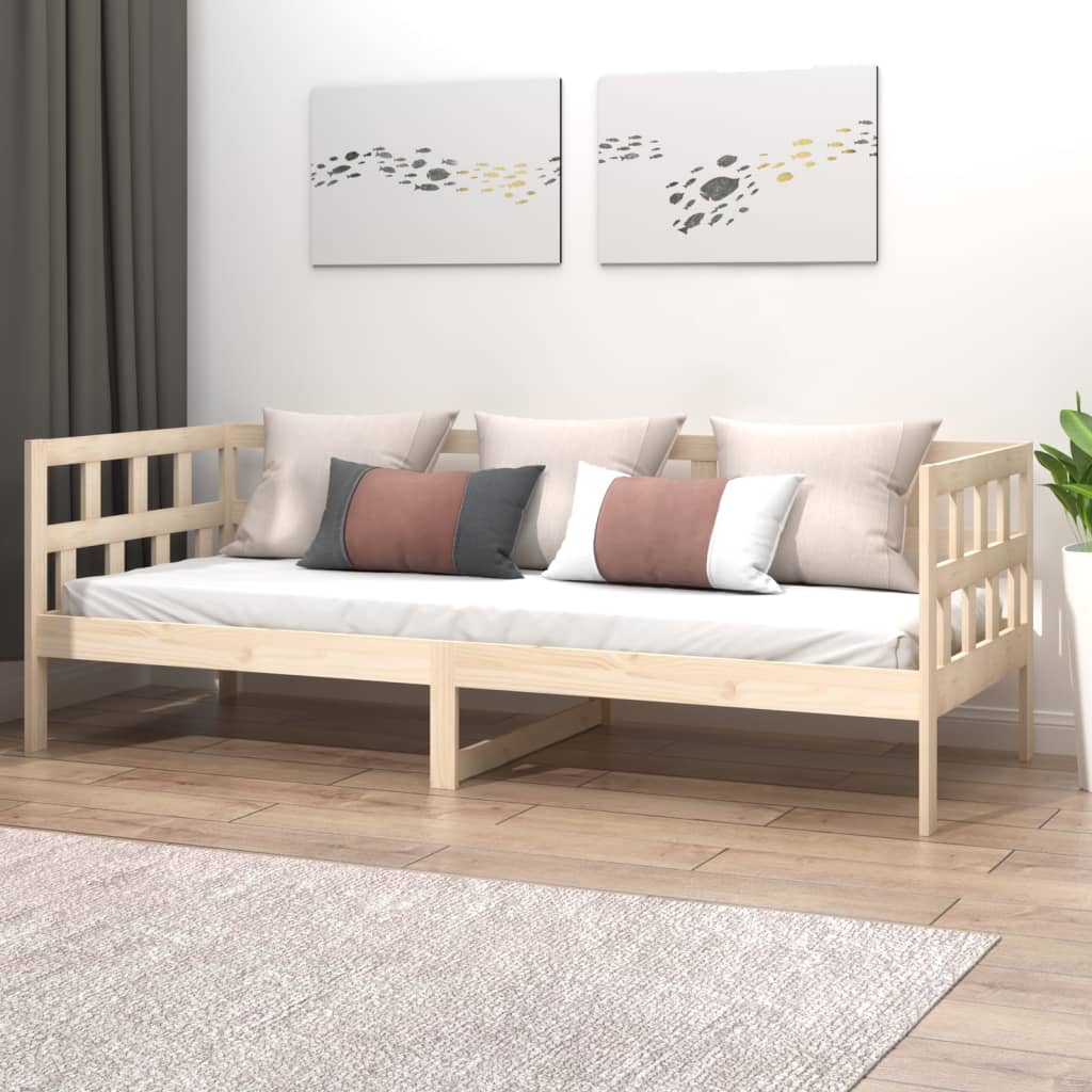 Vetonek Sofá cama sin colchón madera maciza de pino 90x200 cm