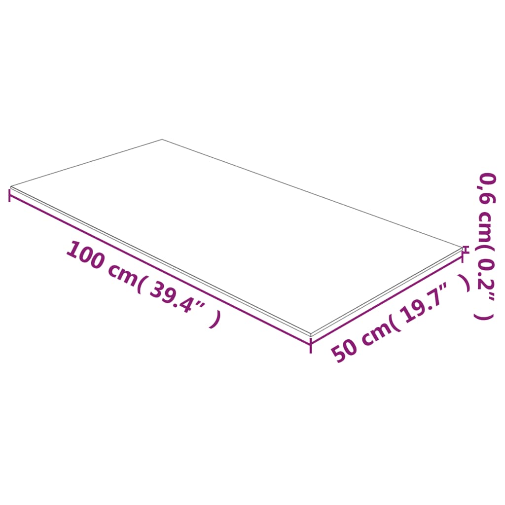 Surface de table de verre tempéré transparent 50x100 cm