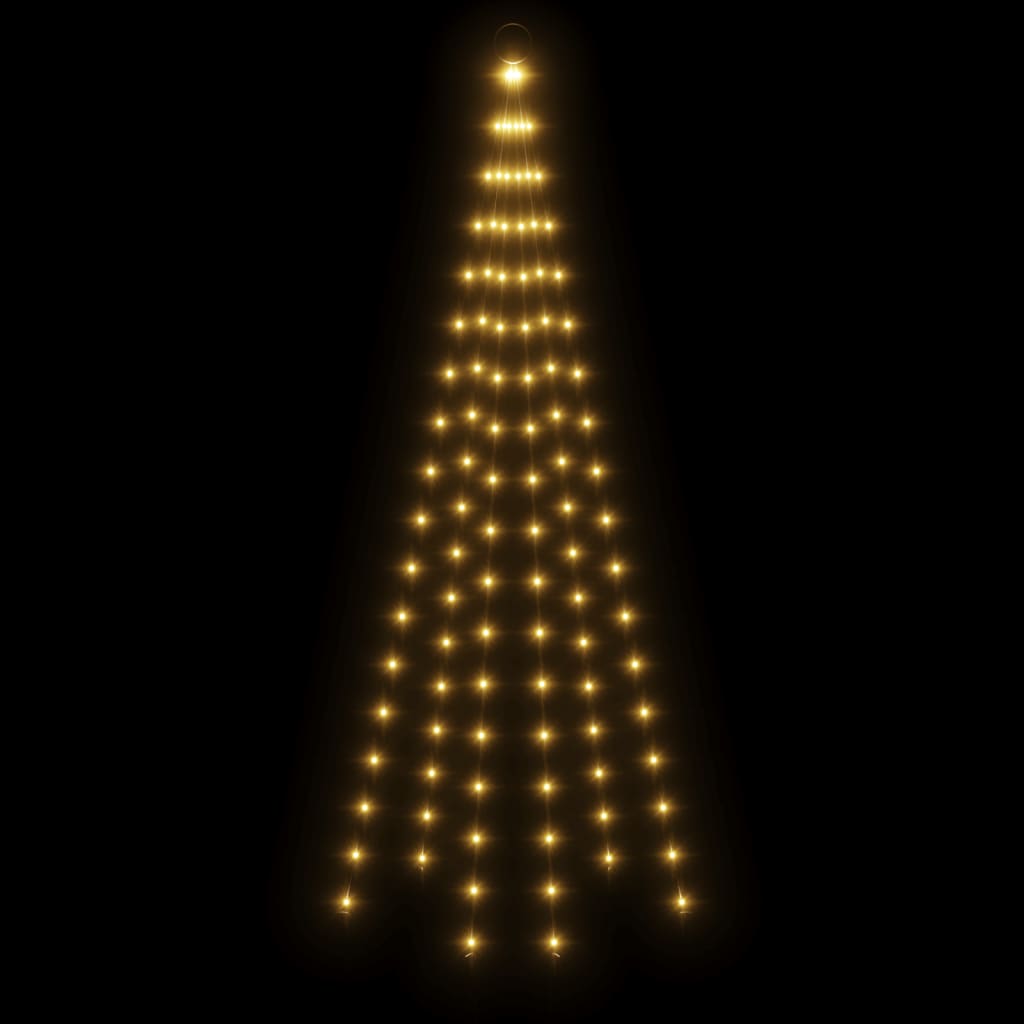 Árbol de navidad en asta de bandera 108 led blanco cálido 180cm v9379 - Vetonek
