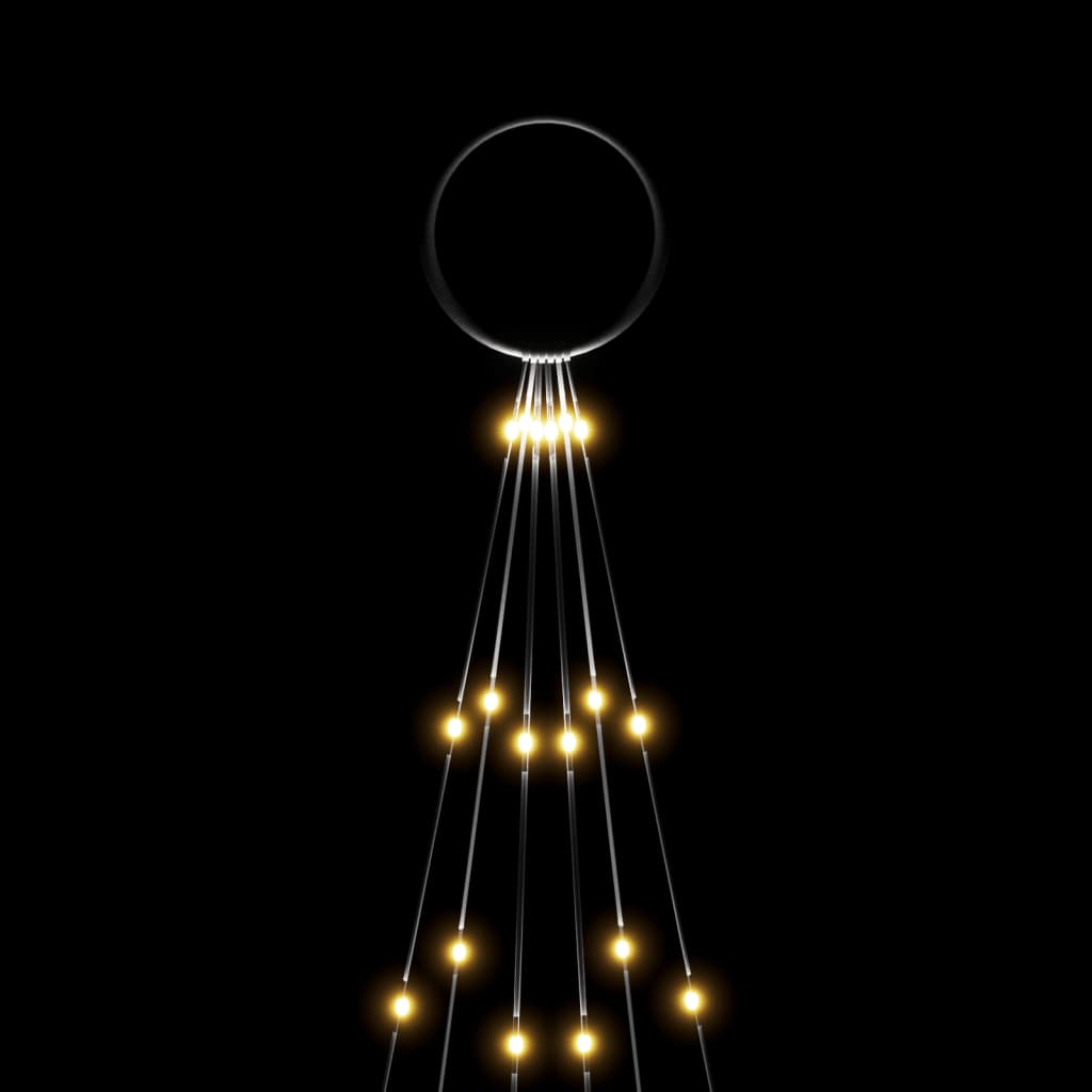 Árbol de navidad en asta de bandera 108 led blanco cálido 180cm v9379 - Vetonek