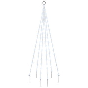 Árbol de navidad en asta de bandera 108 led blanco frío 180cm v9386 Vetonek