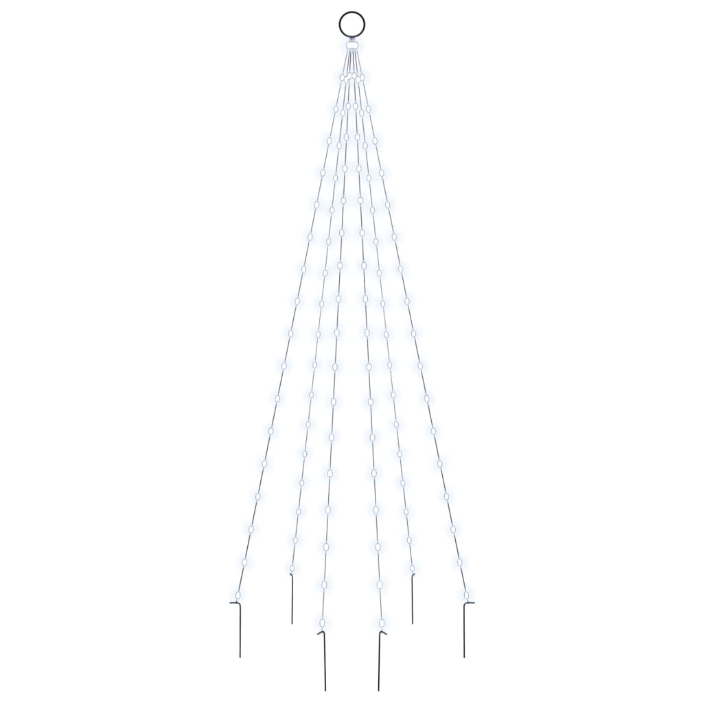 Árbol de navidad en asta de bandera 108 led blanco frío 180cm v9386 - Vetonek