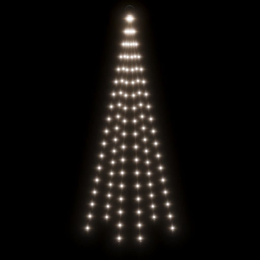 Árbol de navidad en asta de bandera 108 led blanco frío 180cm v9386 Vetonek