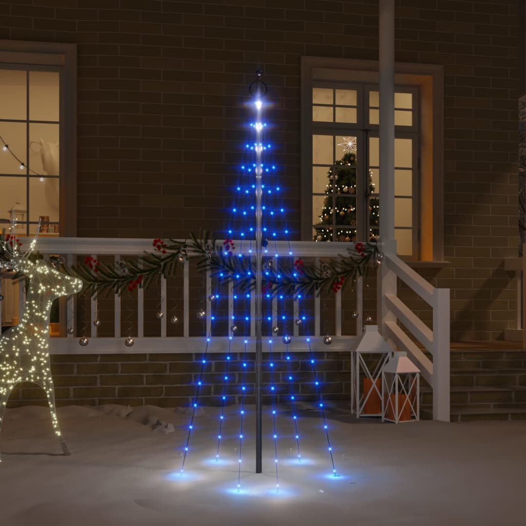 Árbol de navidad en asta de bandera 108 led azul 180 cm v9393 Vetonek