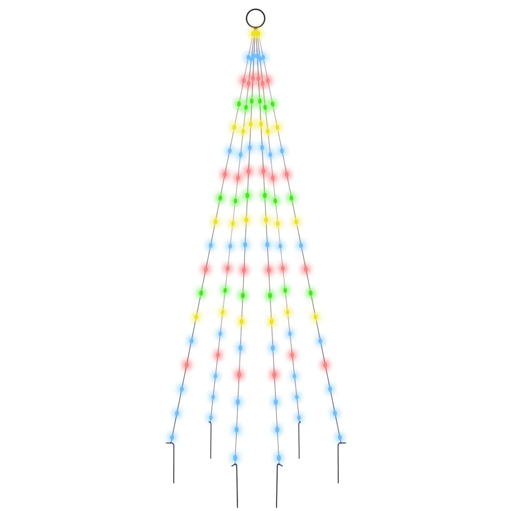 Árbol de navidad en asta de bandera 108 led de colores 180 cm v9409 Vetonek
