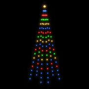 Árbol de navidad en asta de bandera 108 led de colores 180 cm v9409 - Vetonek