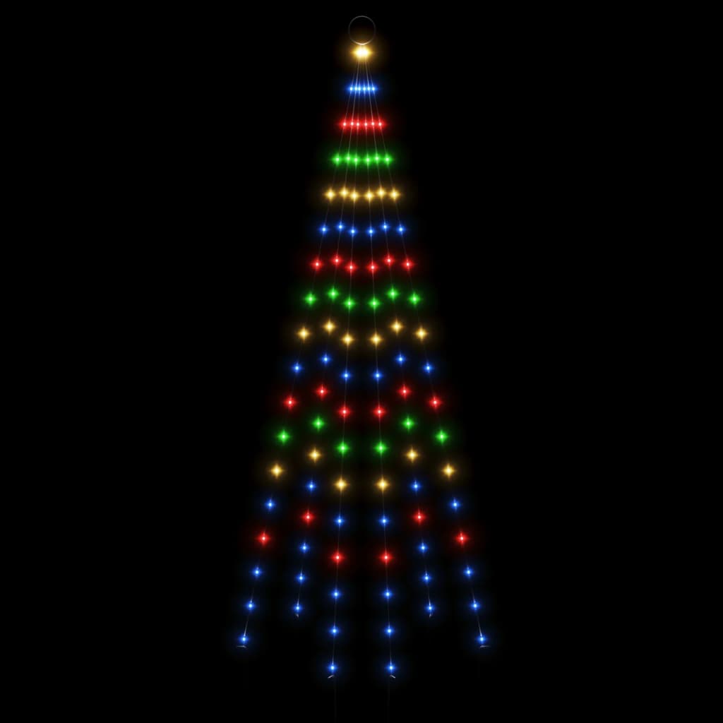Árbol de navidad en asta de bandera 108 led de colores 180 cm v9409 - Vetonek