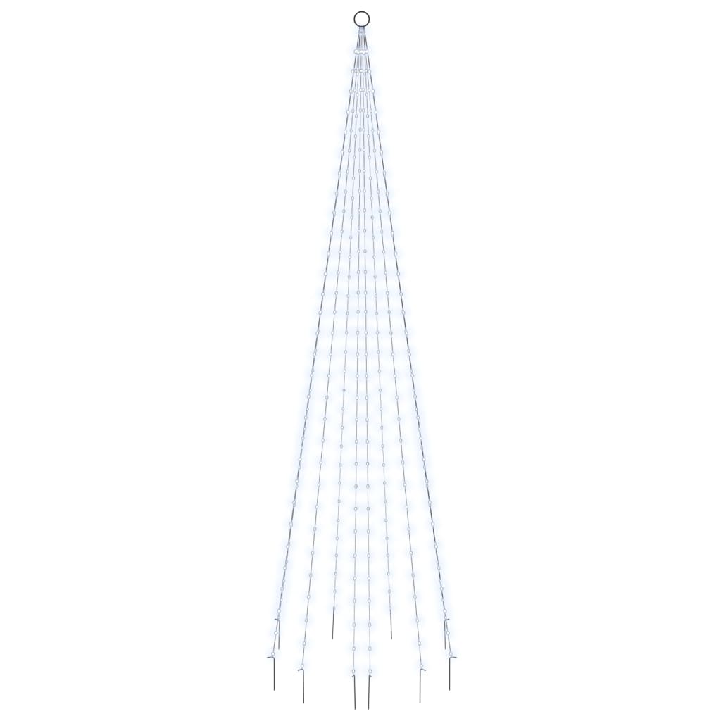 Árbol de Navidad en asta de bandera 310 LED blanco frío 300 cm - Vetonek