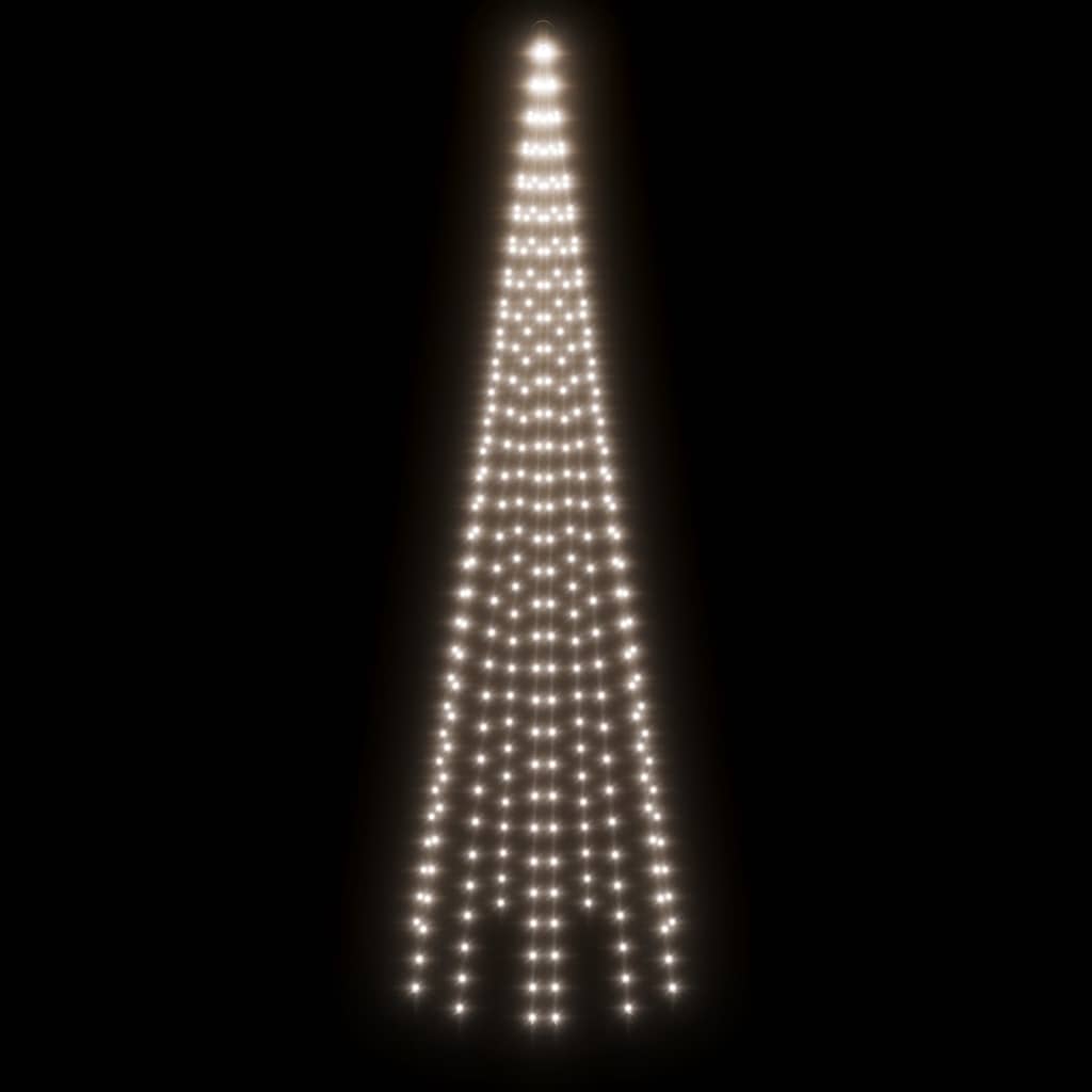 Árbol de Navidad en asta de bandera 310 LED blanco frío 300 cm - Vetonek