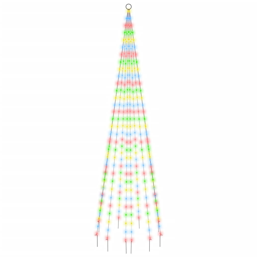 Árbol de navidad en asta de bandera 310 led de colores 300 cm v9447 Vetonek