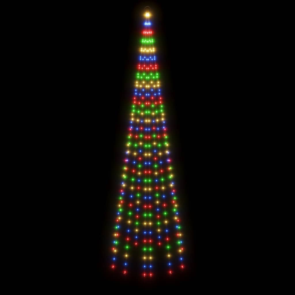 Árbol de navidad en asta de bandera 310 led de colores 300 cm v9447 Vetonek