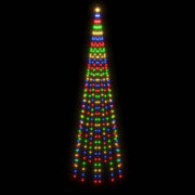 Árbol de navidad en asta de bandera 310 led de colores 300 cm v9447 - Vetonek