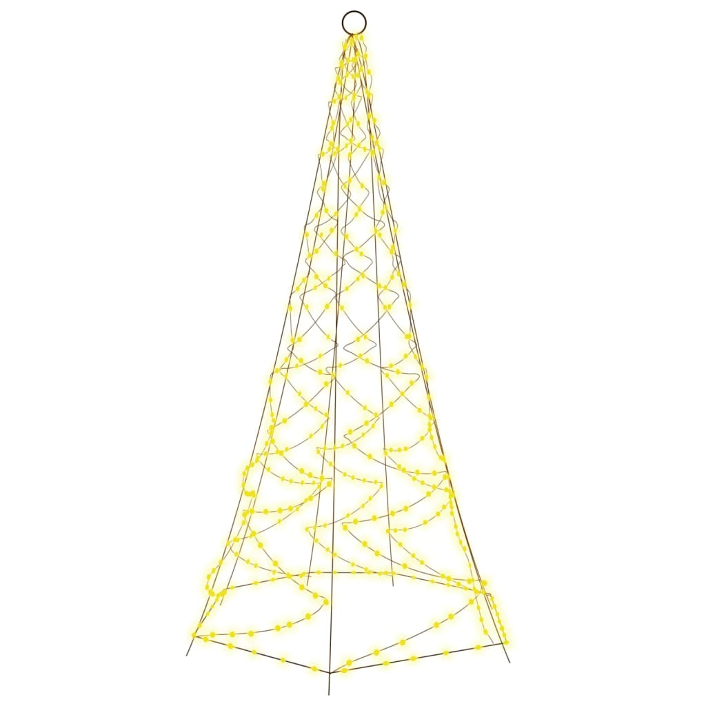 Árbol de navidad en asta de bandera 200 led blanco cálido 180cm v9539 Vetonek