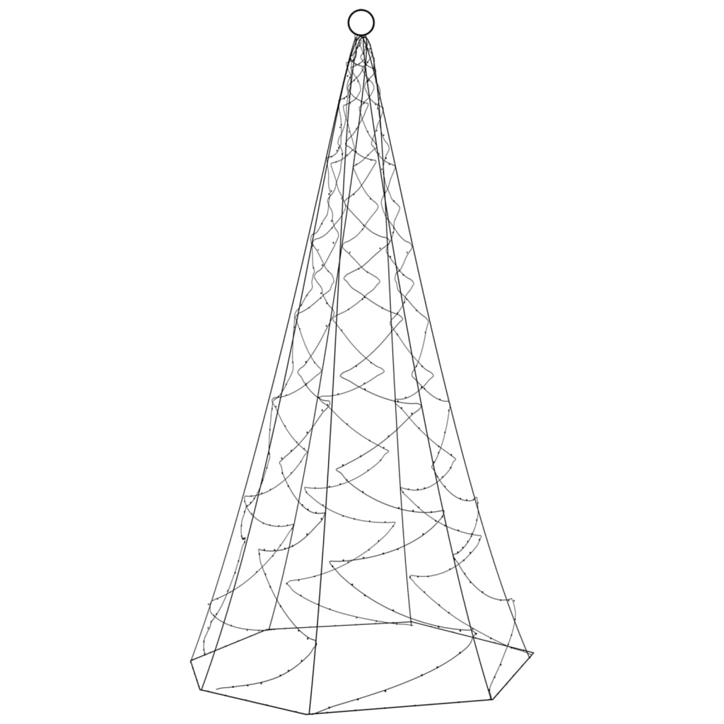 Árbol de navidad en asta de bandera 200 led blanco cálido 180cm v9539 Vetonek