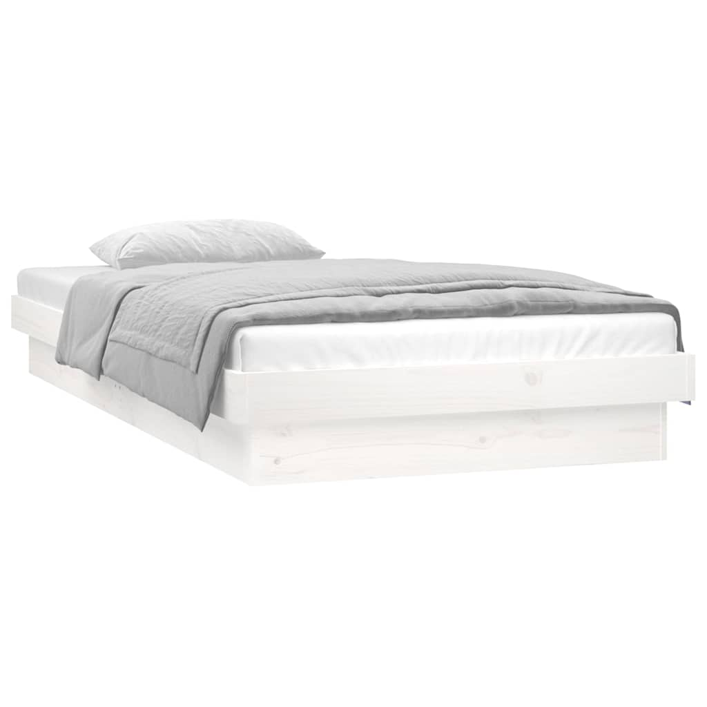 Estrutura de cama individual LED colchão de madeira de som branco