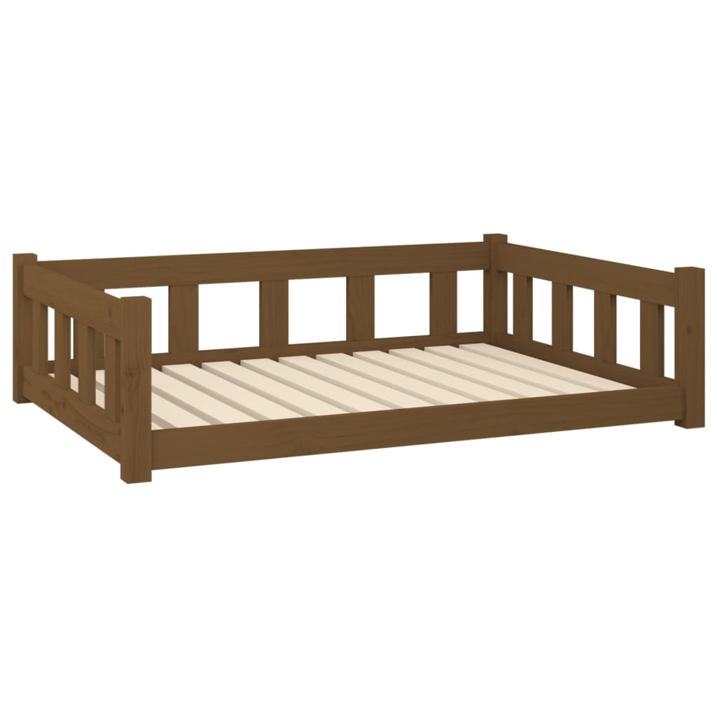 Cama de madeira de pinheiro marrom 105,5x75.5x28 cm