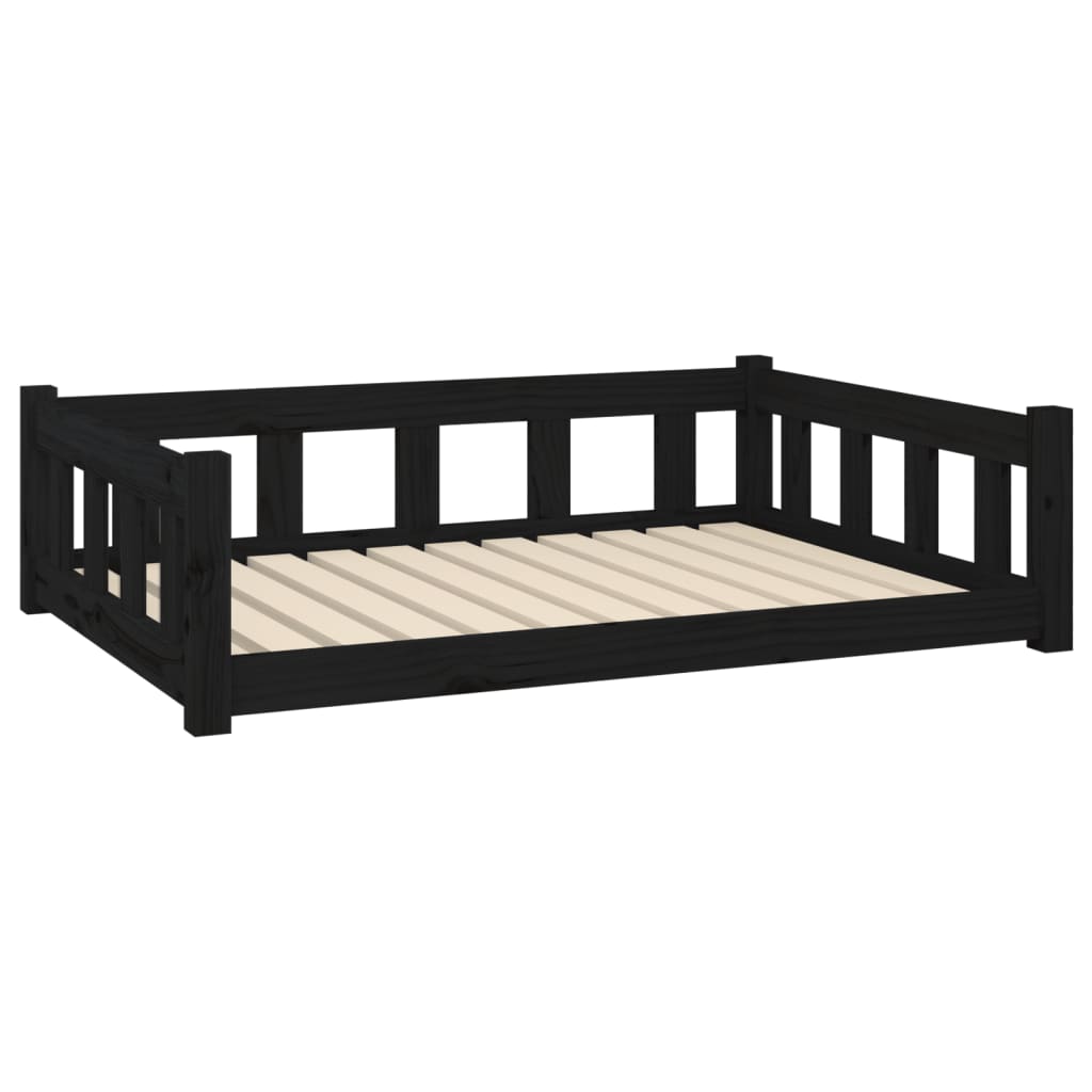 Cama de cachorro de pinheiro preto 105.5x75.5x28 cm