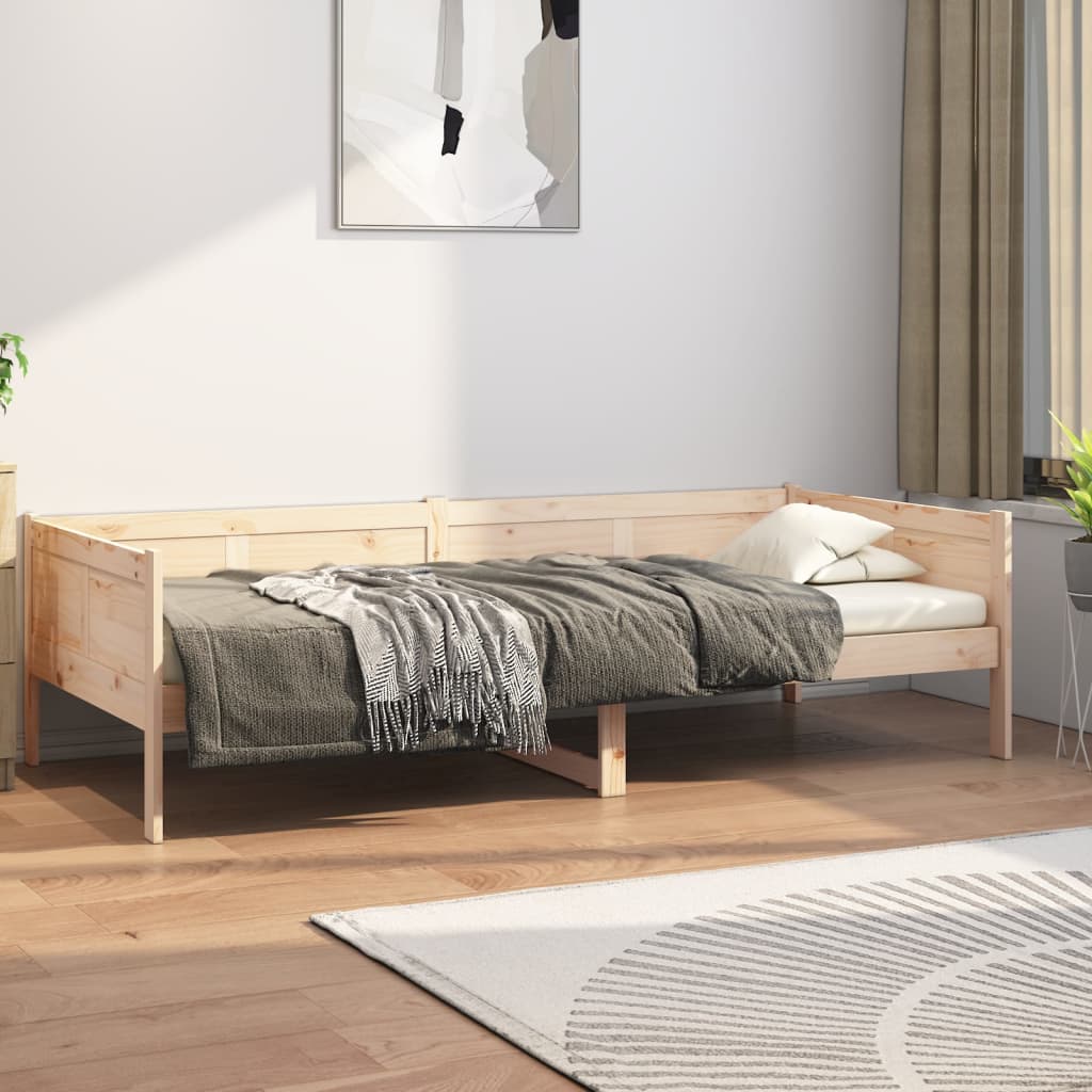 Vetonek Sofá cama madera maciza de pino 90x190 cm