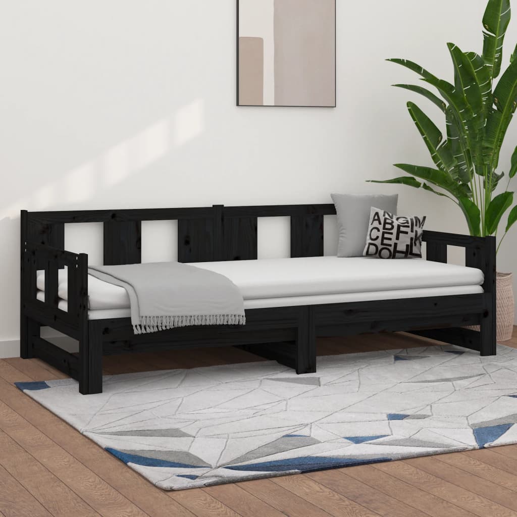 Vetonek Sofá cama extraíble madera maciza de pino 2x(90x190) cm