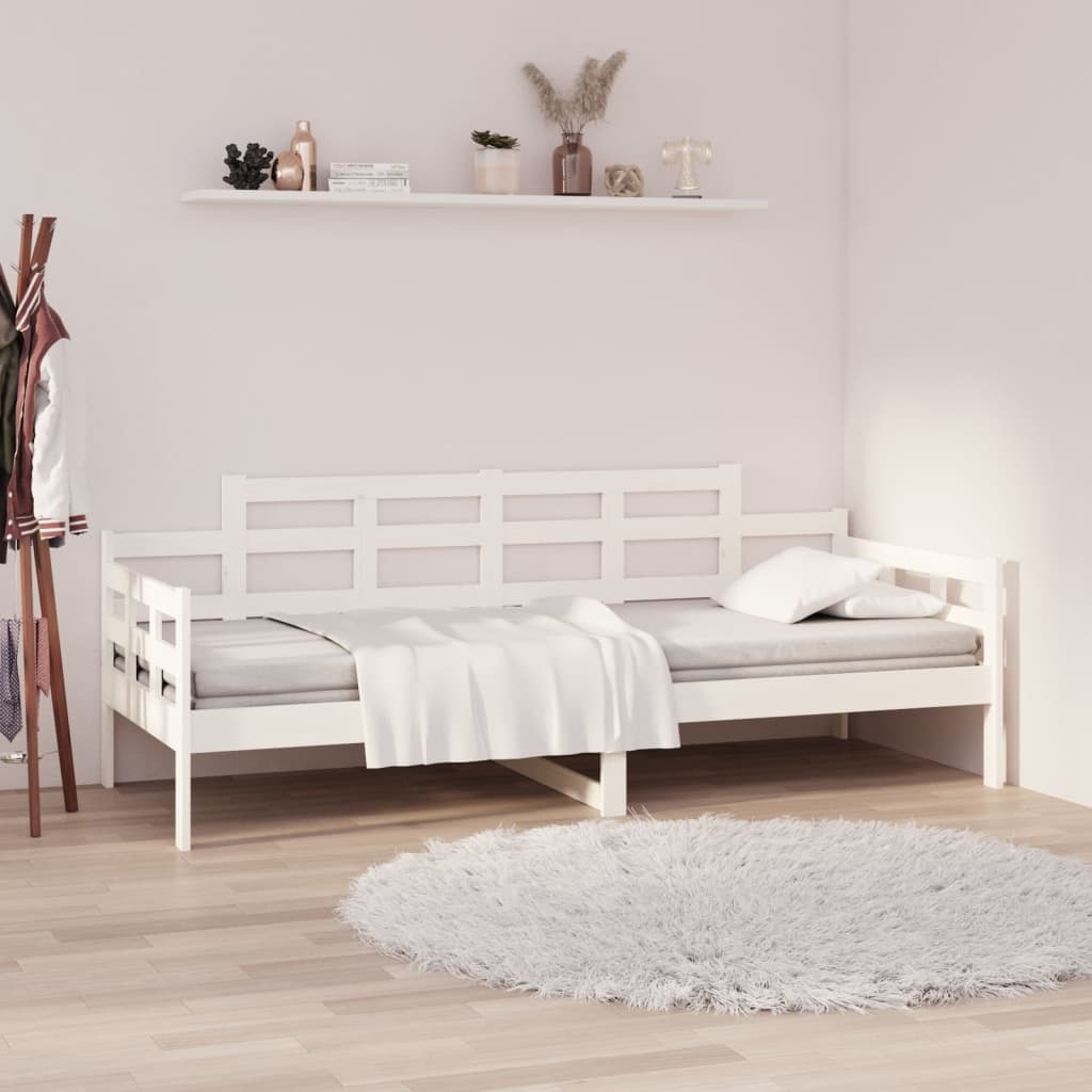 Vetonek Sofá cama madera maciza de pino blanco 80x200 cm