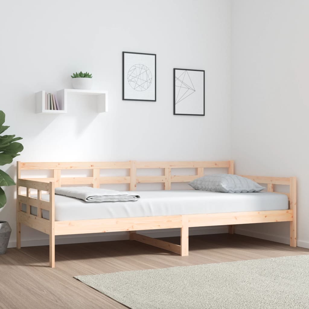 Vetonek Sofá cama sin colchón madera maciza de pino 90x200 cm