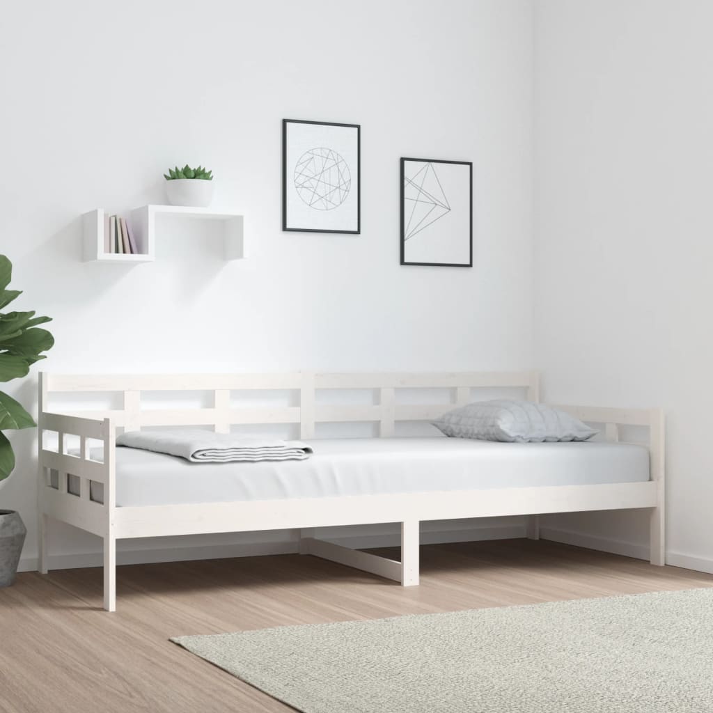 Vetonek Sofá cama madera maciza de pino blanco 80x200 cm