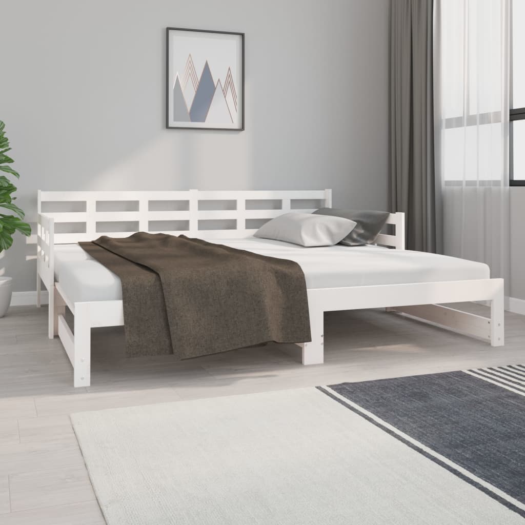 Sofá cama extraíble sin colchón blanco 2x(90x190) cm vidaXL