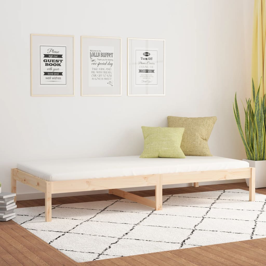 Vetonek Sofá cama sin colchón madera maciza de pino 90x200 cm