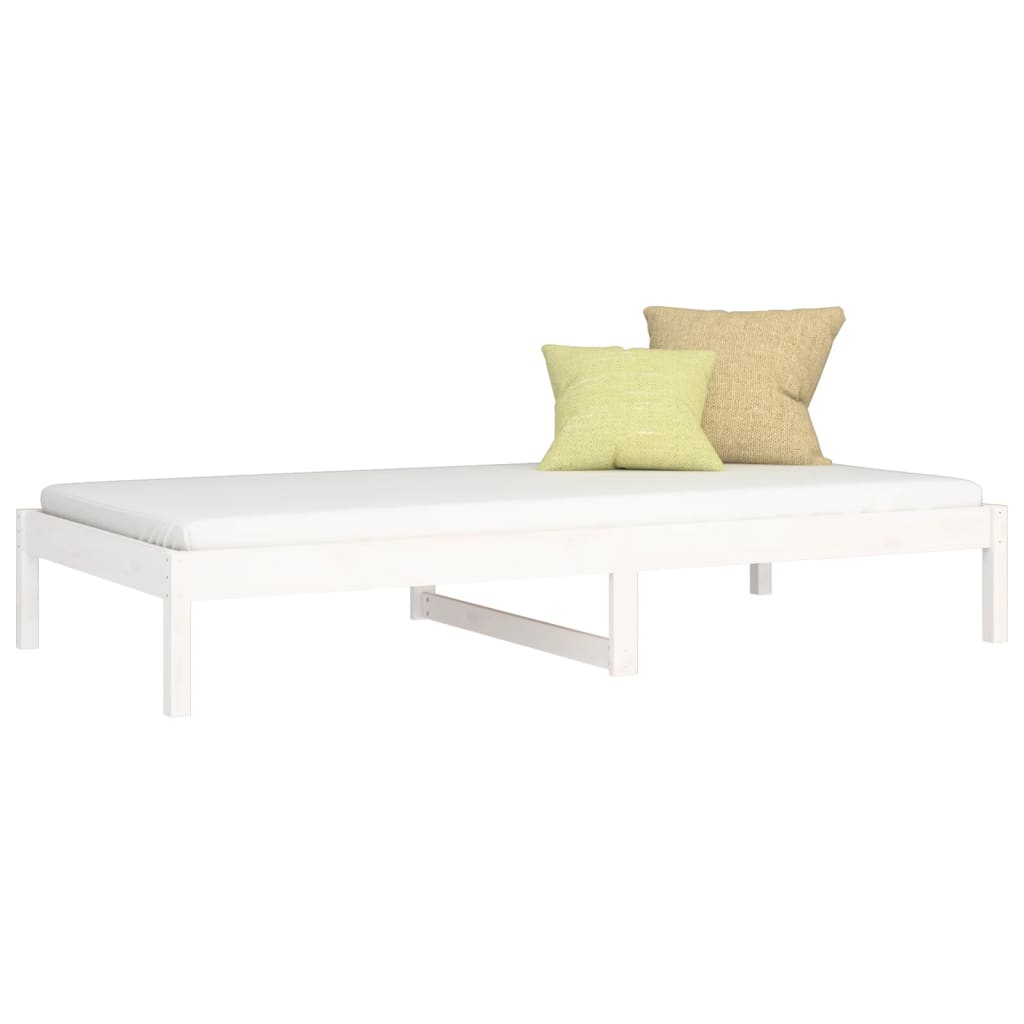 Sofá cama de madera maciza de pino blanco 90x190 cm