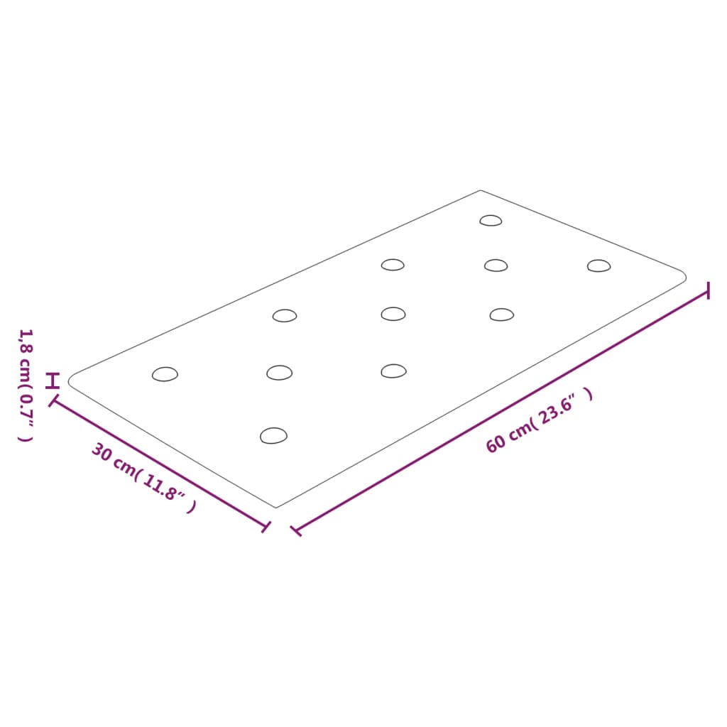 Panneaux muraux 12 unités pepuchino 60x30 cm 2.16 m²