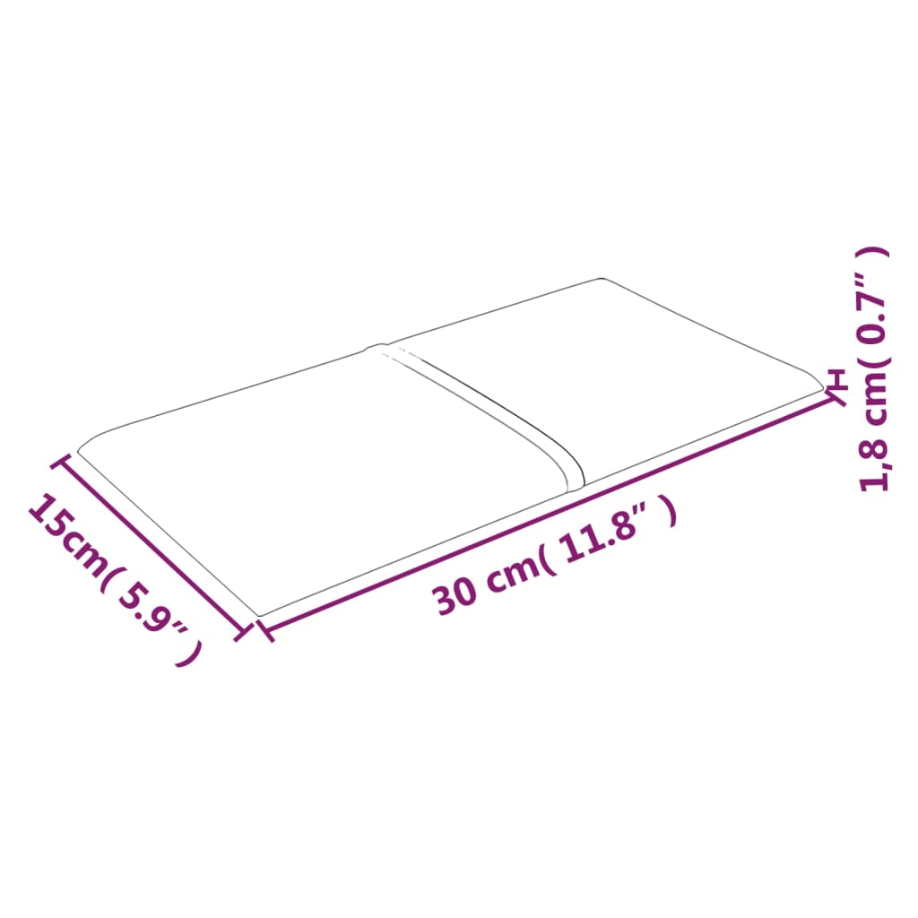 Panneaux muraux 12 unités tissu jaune clair 30x15 cm 0,54 m²