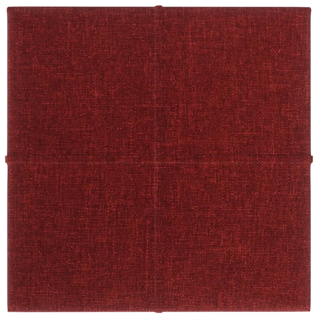 Paneles de pared 12 uds tela rojo tinto 30x30 cm 1,08 m²