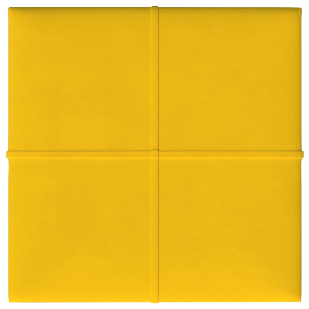 Pannelli a parete 12 unità Velvet giallo 30x30 cm 1,08 m²