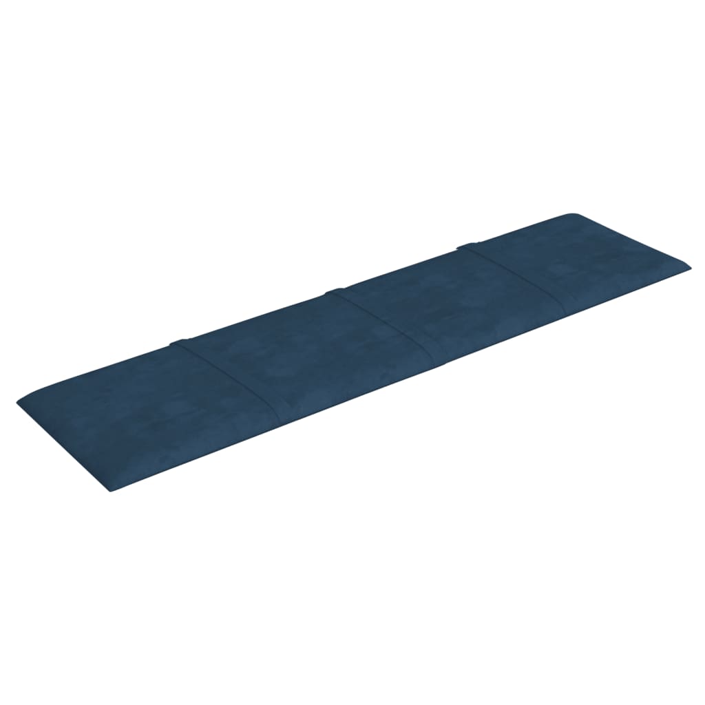 Paneles de pared 12 uds terciopelo azul 60x15 cm 1,08 m²