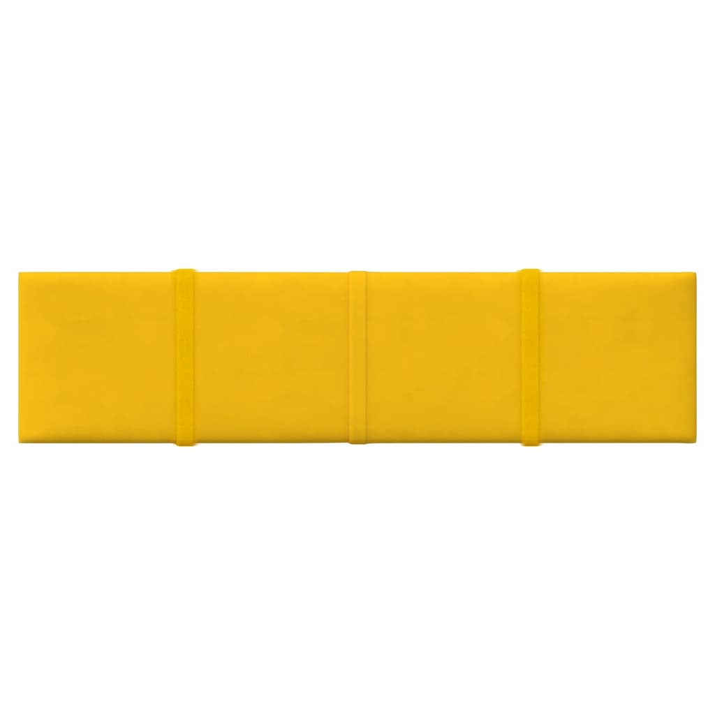 Paneles de pared 12 uds terciopelo amarillo 60x15 cm 1,08 m²