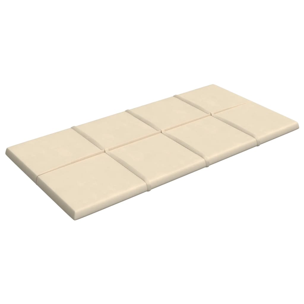 Paneles de pared 12 uds terciopelo crema 60x30 cm 2,16 m² V92