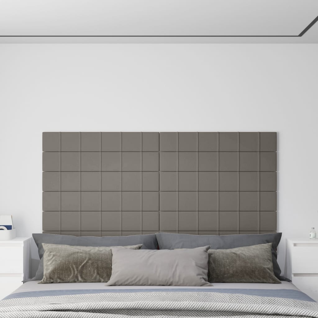 Vetonek Paneles de pared 12 uds terciopelo gris claro 90x15 cm 1,62 m²