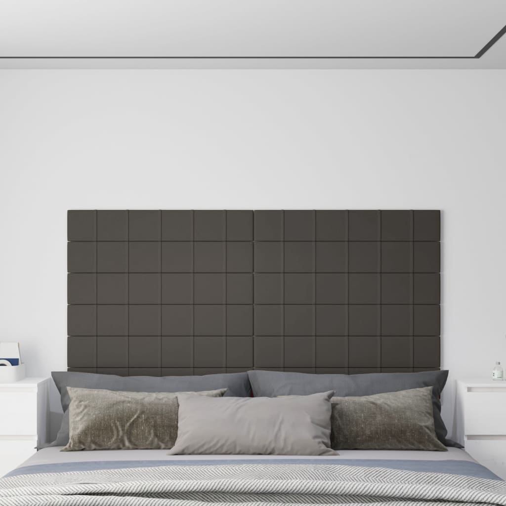 Vetonek Paneles de pared 12 uds terciopelo gris oscuro 90x15 cm 1,62 m²