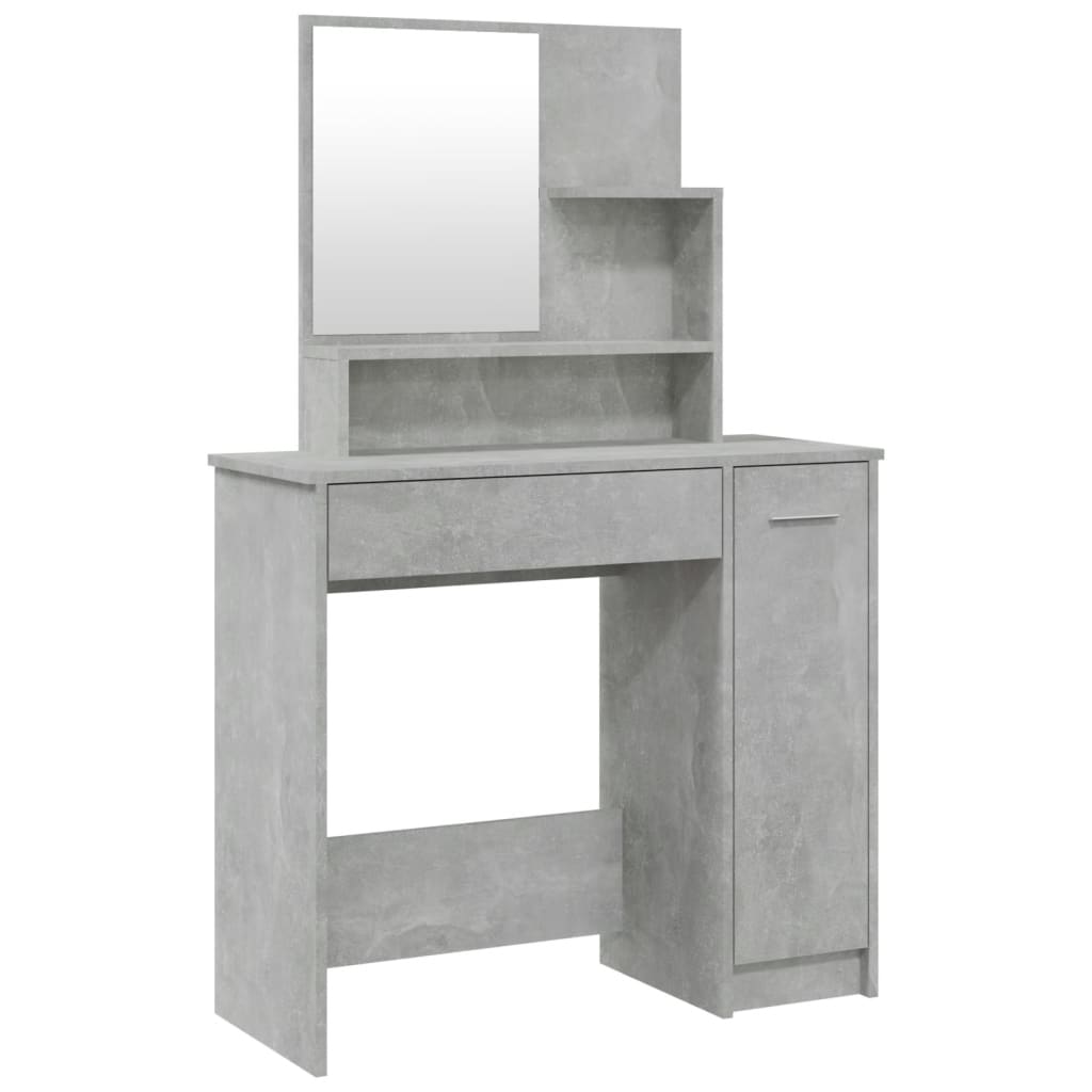 Dresser com concreto de espelho cinza 86,5x35x136 cm