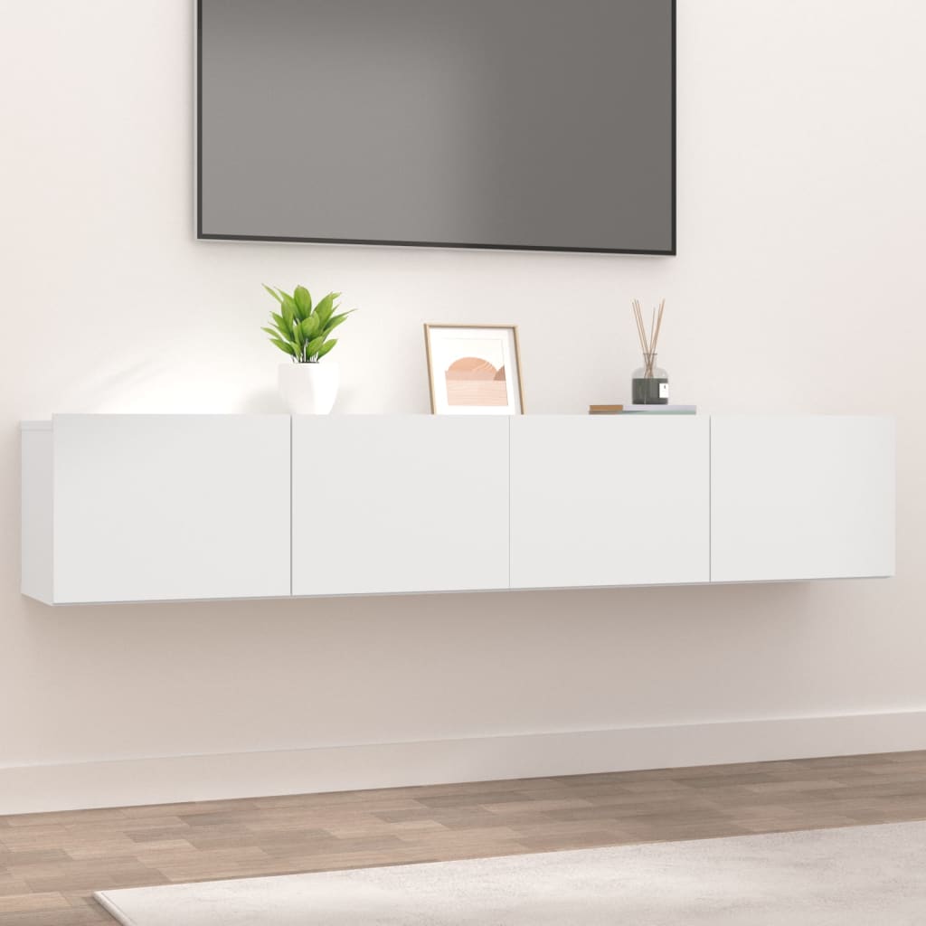 Vetonek Muebles para TV 2 uds madera de ingeniería blanco 80x30x30 cm