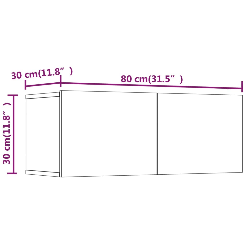 Muebles de TV 2 uds madera sintetizada Nexus gris hormigón 80x30x30 cm vidaXL