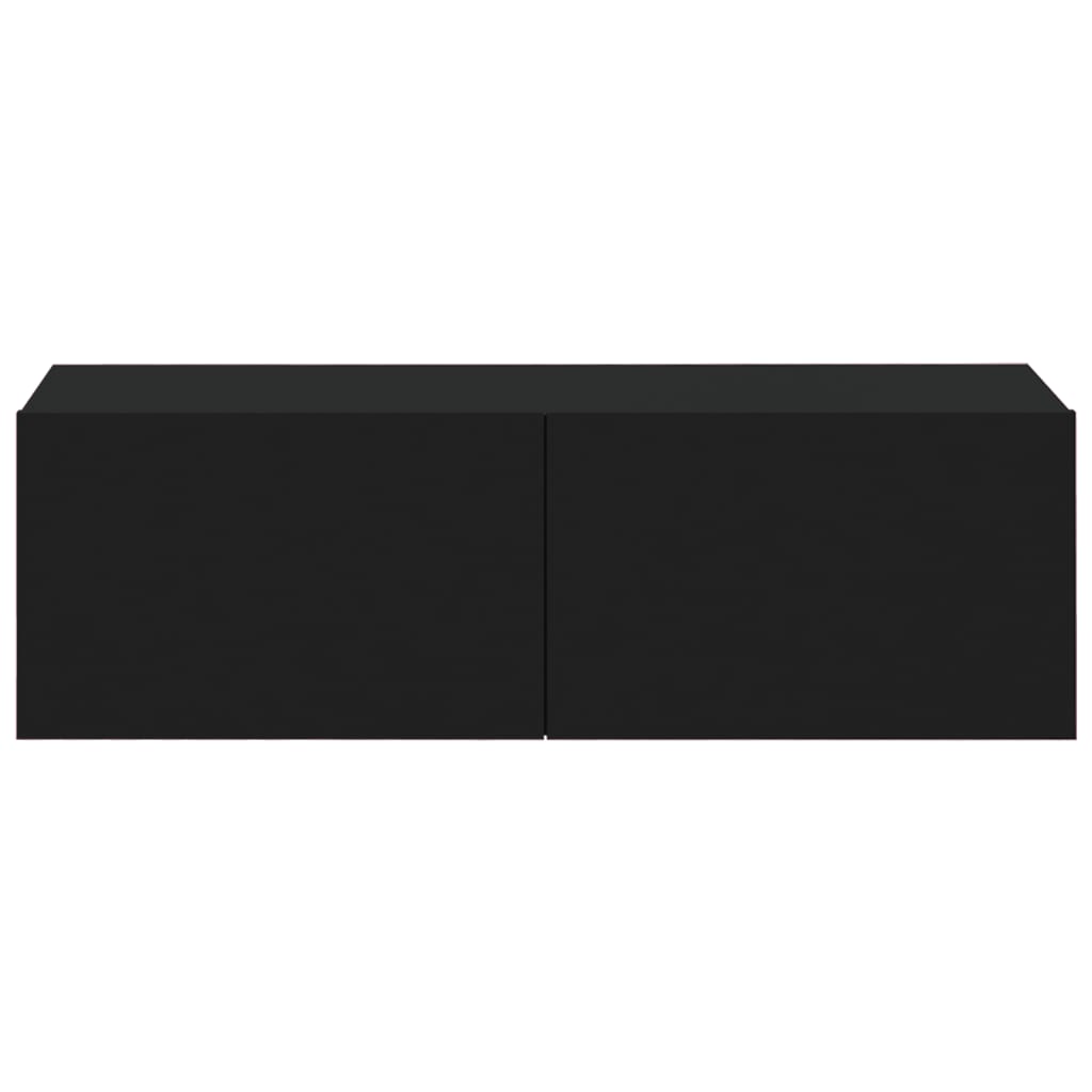 Muebles TV pared 2 uds madera negro 100x30x30 cm vidaXL