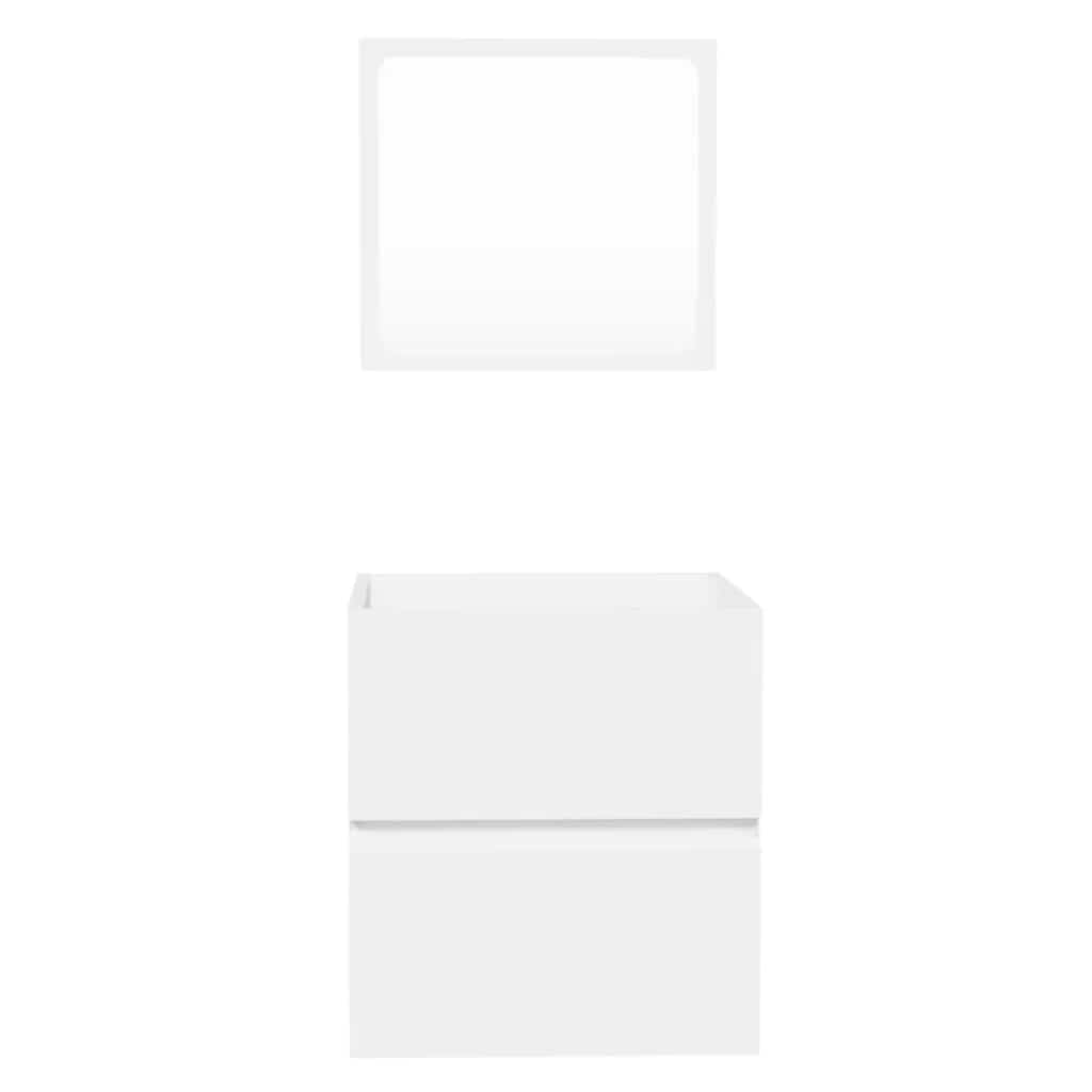 Armario de baño con espejo madera de ingeniería blanco V8326 Vetonek