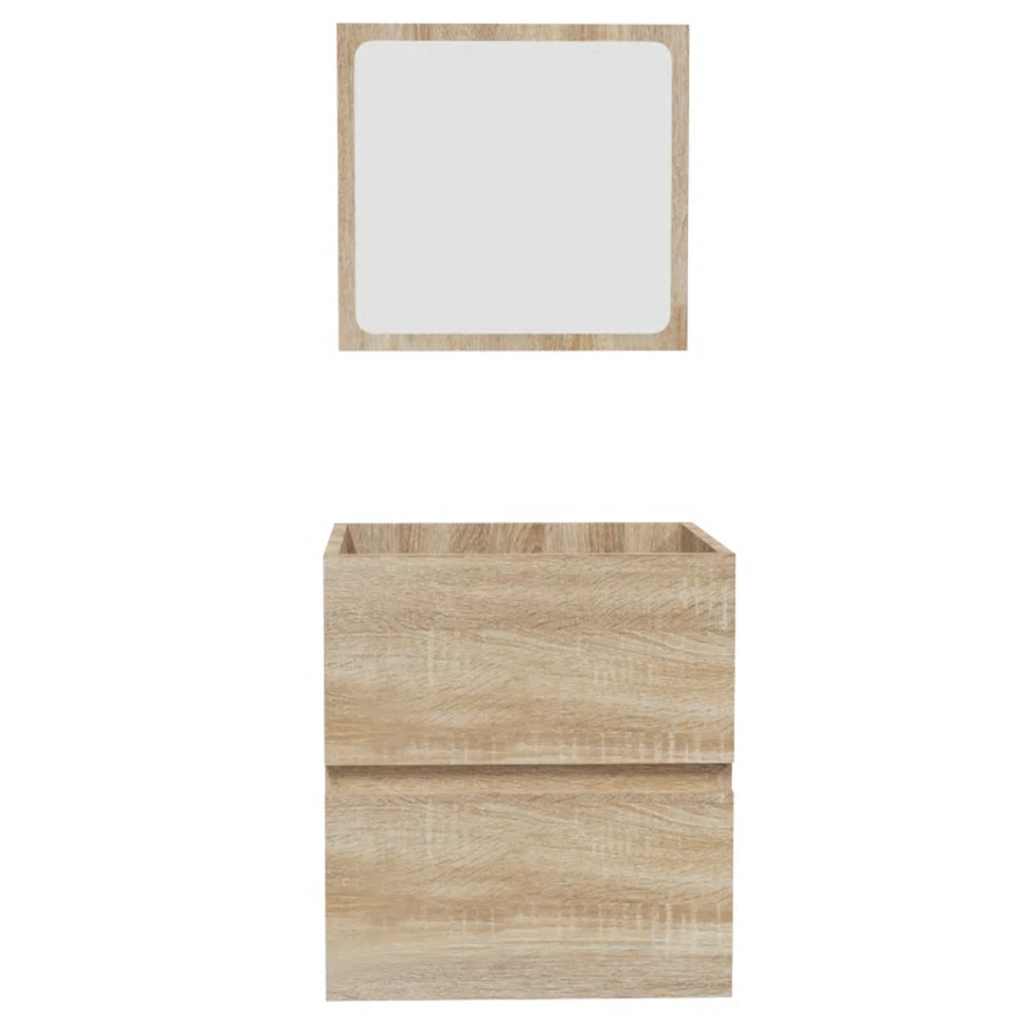 Armario de baño con espejo madera de ingeniería roble Sonoma V8340 Vetonek