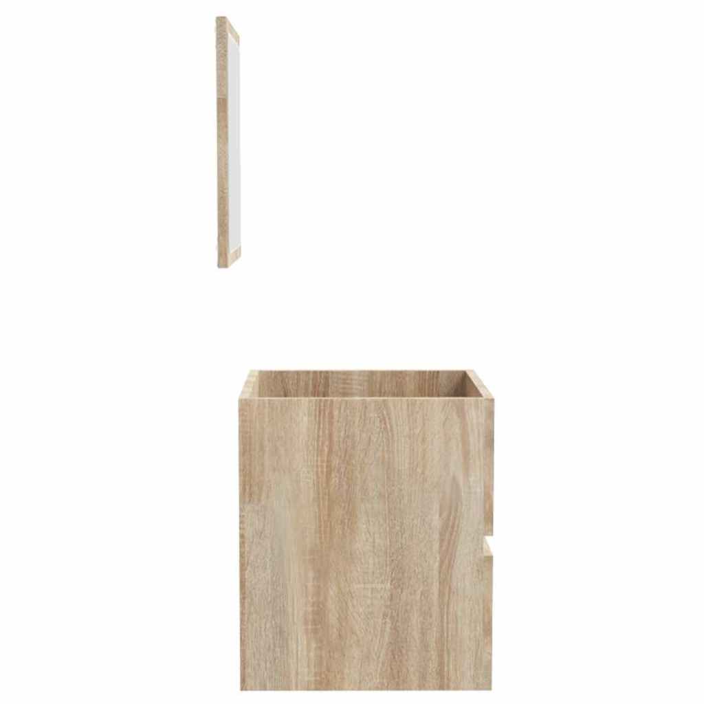 Armario de baño con espejo madera de ingeniería roble Sonoma V8340 Vetonek