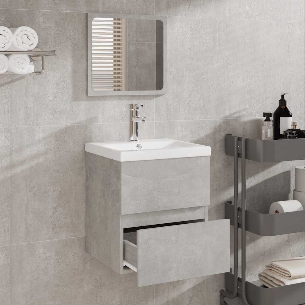 Armario de baño con espejo madera de ingeniería gris hormigón V8357 Vetonek