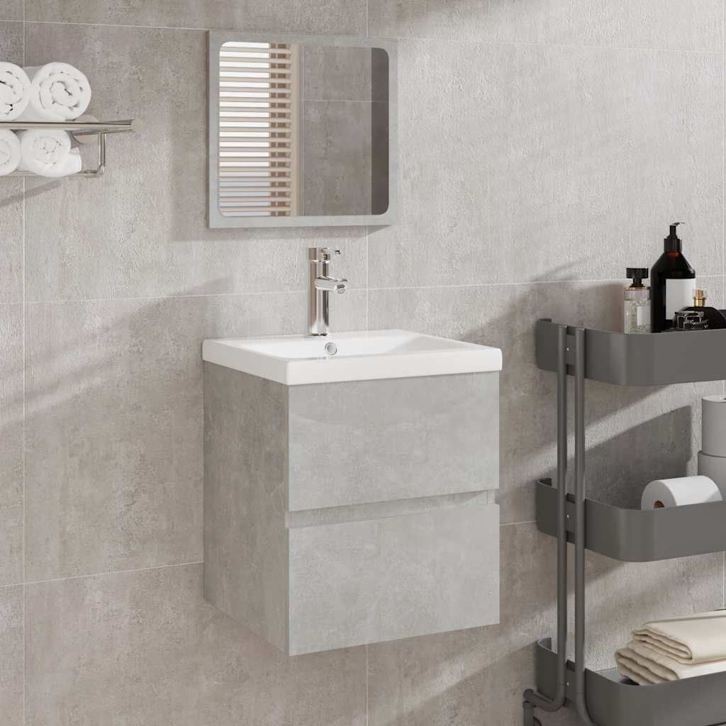 Armario de baño con espejo madera de ingeniería gris hormigón V8357 Vetonek