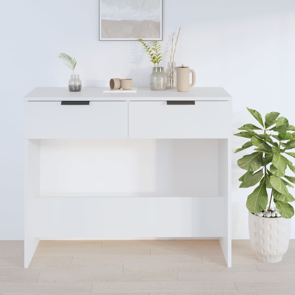 Mesa consola de madera blanco 90x36x75 cm - Vetonek