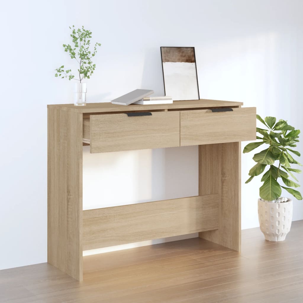 Vetonek Mesa consola de madera contrachapada roble Sonoma 90x36x75 cm